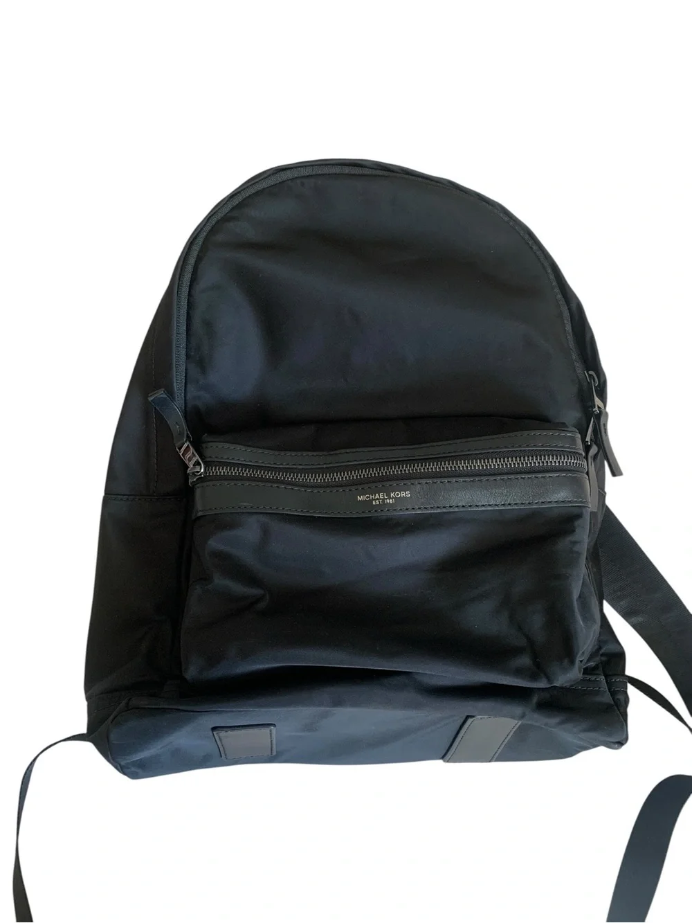 Michael Kors Black Nylon Leather Trim Backpack